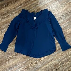 NWT Ann Taylor Ruffle V-Neck Blouse